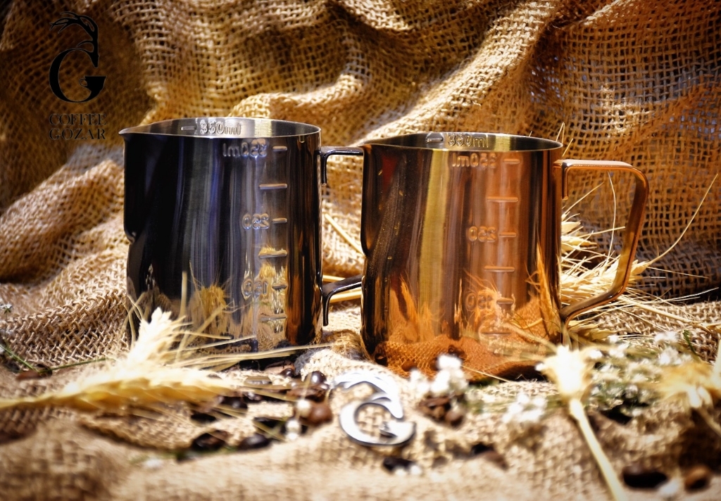 شیرجوش استیل مدل پیچر مسی و دودی- 550 میلی لیتر